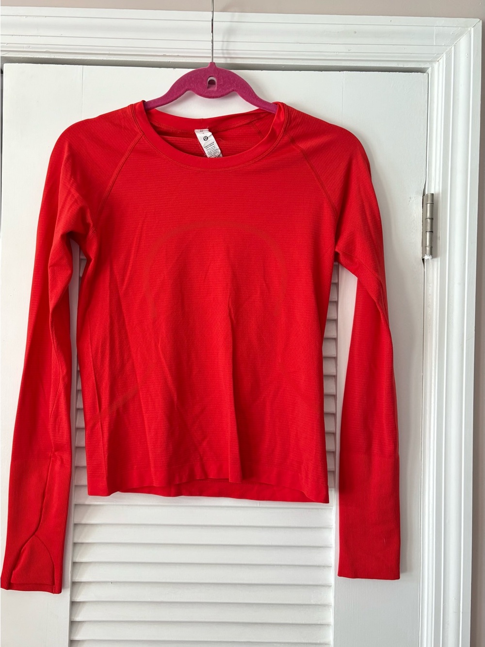 Lululemon Red Seamless Long Sleeve Running Top (Women’s Size 6)